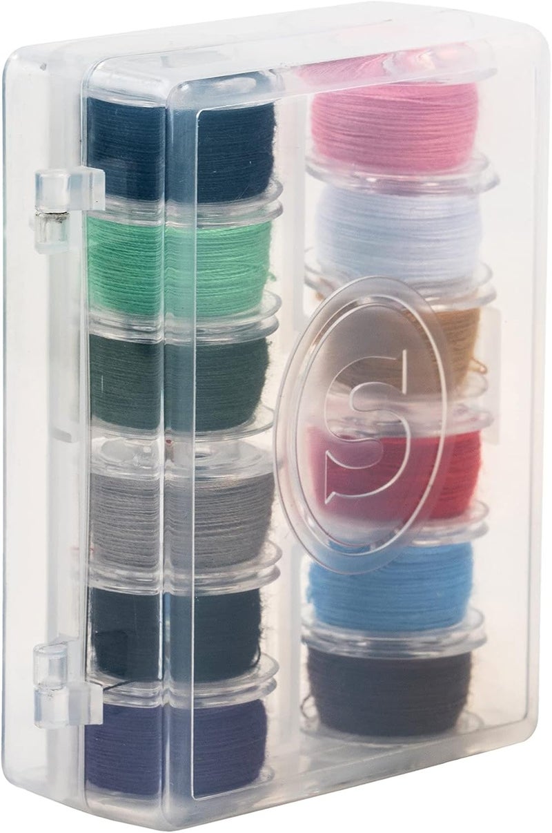 SINGER 21495 Class 15 Threaded Bobbins, Transparent, Assorted Colors, 12-Count - Image 5
